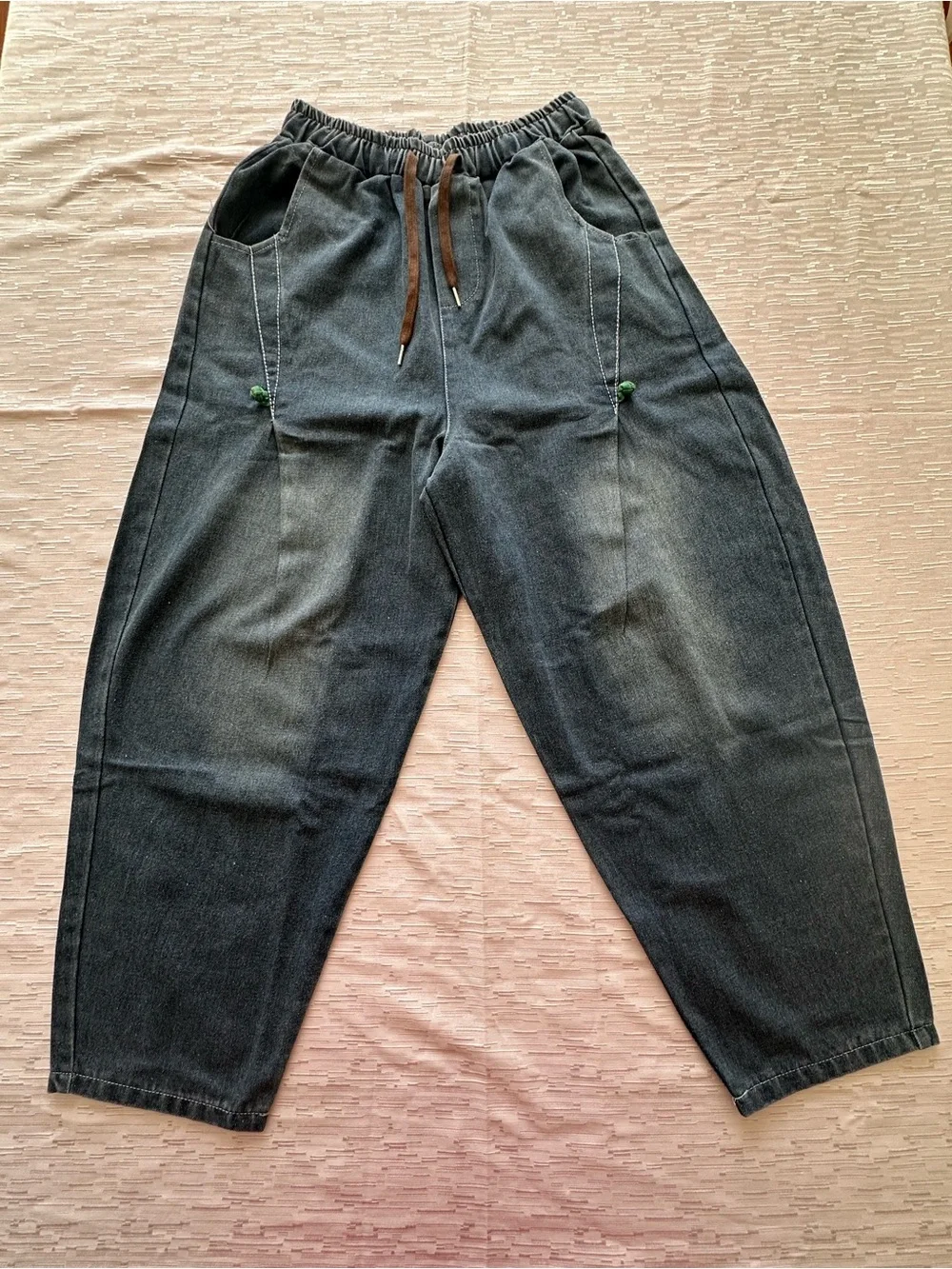 Women’s Blue Jeans Loose Elastic Waist Denim Jeans Pants - Picture 1 of 12